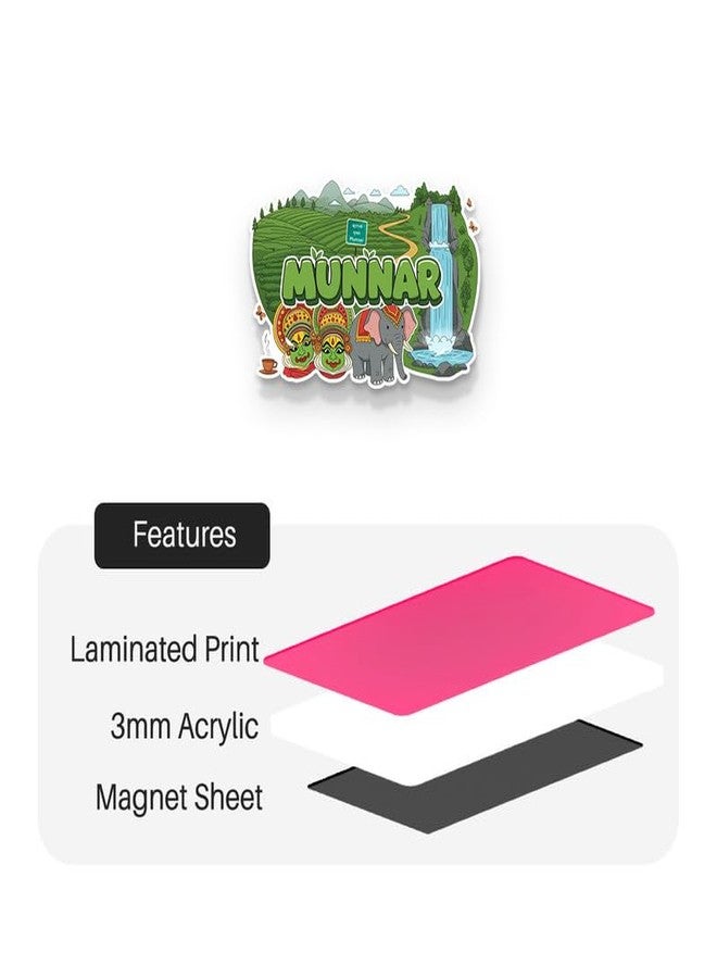 Suruv Munnar Fridge Magnets, Glossy Finish, Stylish Magnet for Fridge, Wardrobe & Metal Surfaces - Image 4